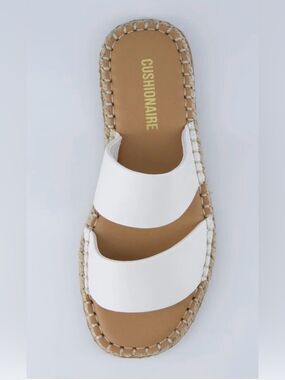 Cushionaire Bhendi White Double Strap Espadrille Slide Sandals Size 11 NWOT